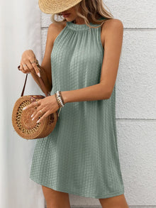 Ishtar Textured Grecian Neck Mini Dress — thumbnail 3
