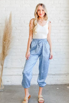 Lakshmi Satin Leopard Print Joggers — thumbnail 6