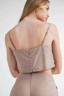 Rhea Linen Mix Crop Cami and Wide Leg Pants Set — thumbnail 6