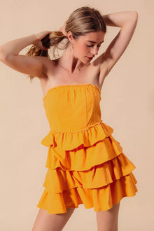 Eos Strapless Ruffle Layered Game Day Cheer Up Dress — thumbnail 2