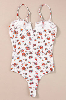 Olwen Floral Frilled Trim Spaghetti Straps Bodysuit — thumbnail 5