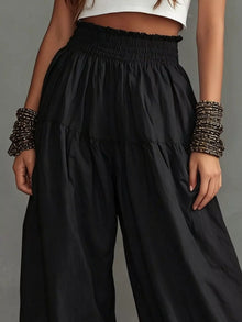 Bastet Smocked Ruffle Hem Wide Leg Pants — thumbnail 3
