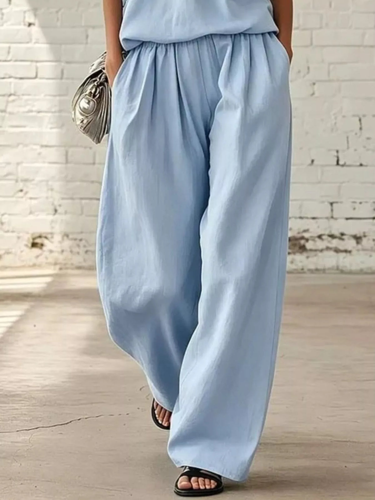 Selene Sleeveless Top and Wide-Leg Pants Set — view 9