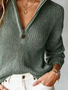 Rhea Half-Zip Dropped Shoulder Sweater — thumbnail 9