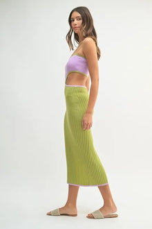 Kali Ribbed Knit Color Block Cutout Midi Dress — thumbnail 8