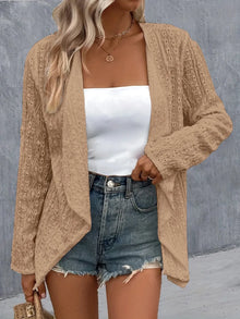 Brigid Eyelet Roll-Tab Sleeve Cardigan — thumbnail 14