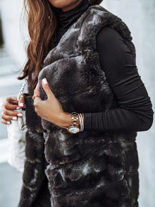 Gaia Faux Fur Longline Vest Coat — thumbnail 7