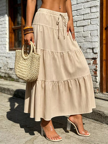 Isis Tiered Maxi Skirt with Drawstring Waist — thumbnail 5