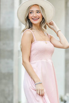 Venus Smocking Open-Back Sleeveless Midi Dress — thumbnail 5
