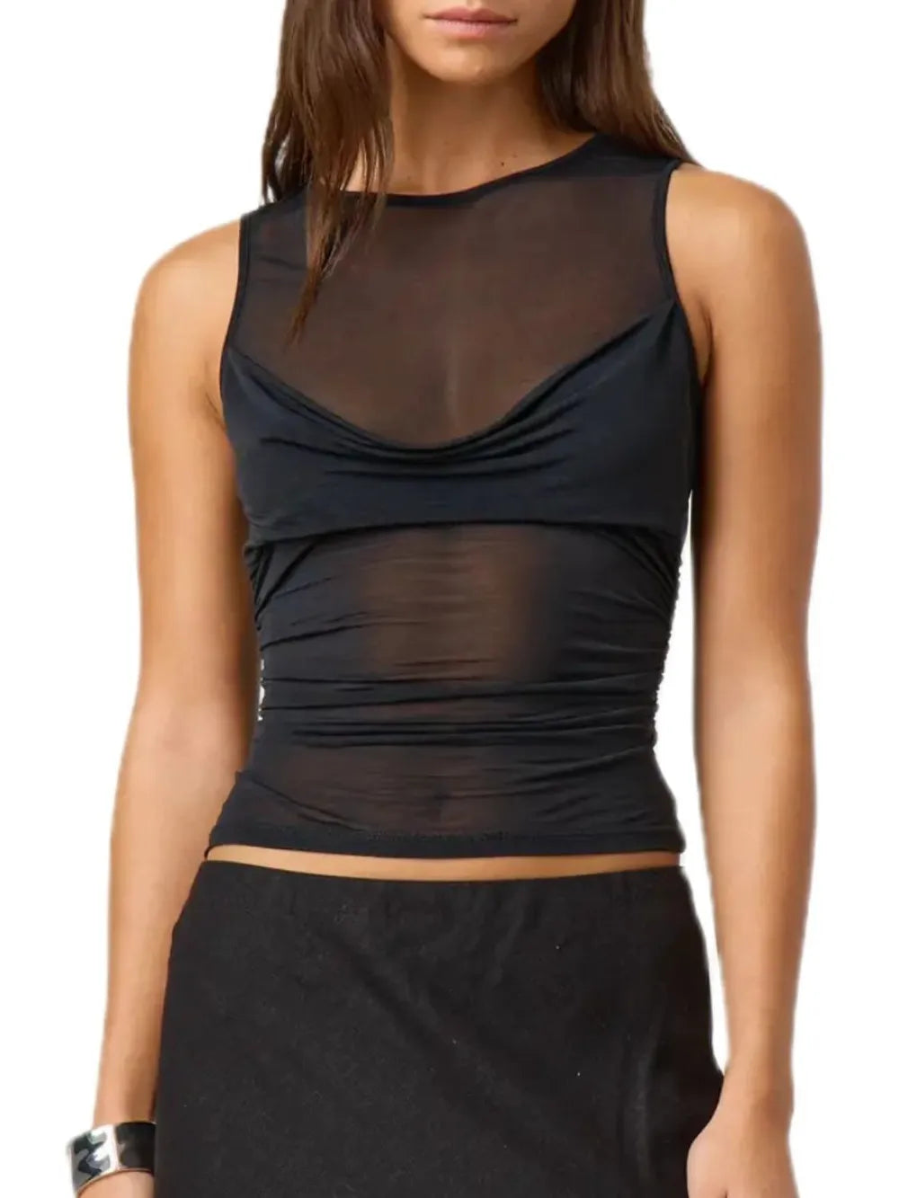 Hecate Ruched Round Neck Tank — view 3