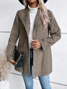 Durga Plaid Collared Neck Long Sleeve Jacket — thumbnail 7