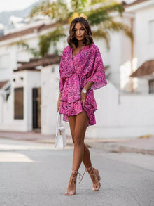 Pele Layered Printed Surplice Mini Dress — thumbnail 9