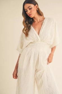 Hera Fluffy Deep V Neck Wide Leg Jumpsuit — thumbnail 6