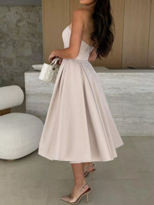 Eos Strapless Ruched A-Line Midi Dress — thumbnail 2