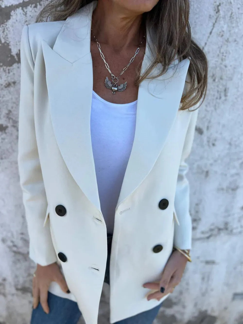 Athena Collared Neck Long Sleeve Blazer — view 2
