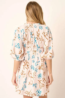 Persephone Flower Print Mocked Waist Mini Dress — thumbnail 5