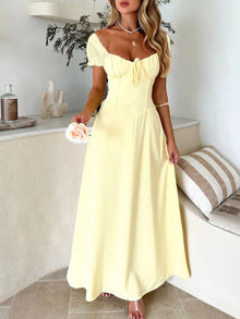 Oshun Sweetheart Neck Short Sleeve Maxi Dress — thumbnail 3