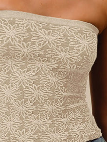 Olwen Jacquard Floral Two Tone Seamless Tube Top — thumbnail 4