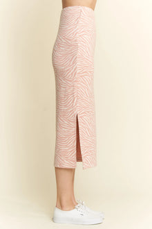 Eir Zebra Print Side Slit Midi Skirt — thumbnail 2