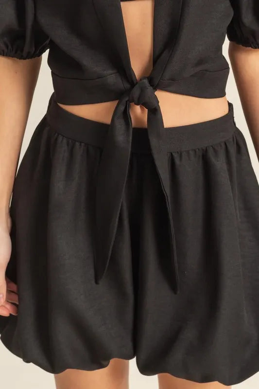 Nyx Front Tie Top and Bubble Hem Shorts — view 6