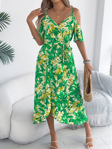 Venus Printed Cold Shoulder Midi Cami Dress — thumbnail 13