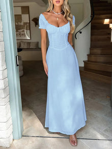 Oshun Sweetheart Neck Short Sleeve Maxi Dress — thumbnail 14