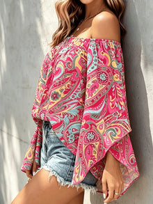 Eir Printed Off Shoulder Blouse — thumbnail 7
