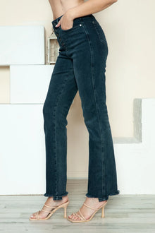 Vesta Button Fly Hem Destroy Straight Jeans — thumbnail 8