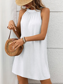 Ishtar Textured Grecian Neck Mini Dress — thumbnail 27