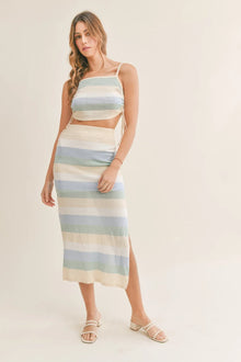 Ishtar Striped Knit Cami and Midi Skirt Set — thumbnail 2