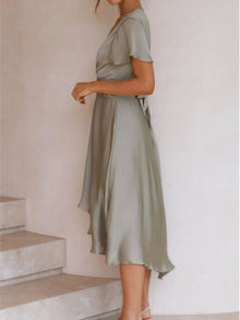 Pele High-Low Plunge Flutter Sleeve Dress — thumbnail 5