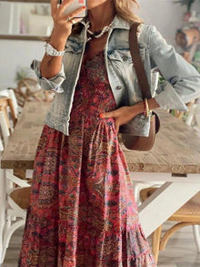 Pele Smocked Printed V-Neck Short Sleeve Dress — thumbnail 3