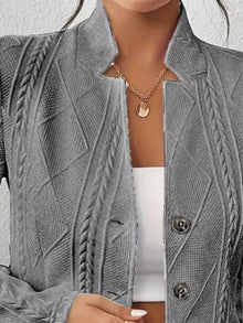 Athena Textured Knit Button-Front Blazer — thumbnail 5