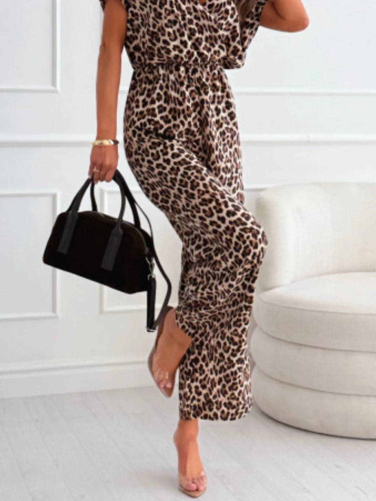 Hera Animal Print Wide Leg Jumpsuit — view 6