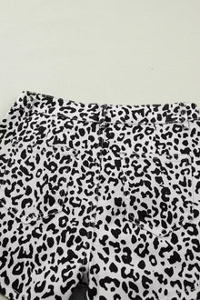 Freya Leopard Print Button Overlap Denim Shorts — thumbnail 7