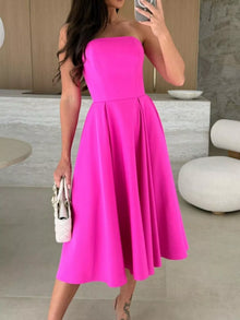 Eos Strapless Ruched A-Line Midi Dress — thumbnail 11