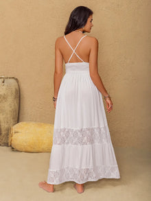 Brigid Lace Detail Crochet Tiered Maxi Cami Dress — thumbnail 2