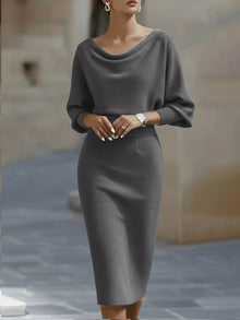 Olwen Cowl Neck Knit Bodycon Dress — thumbnail 6