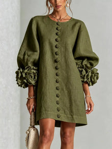 Olwen 3D Floral 3/4 Sleeve Mini Dress — thumbnail 13