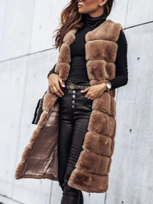 Gaia Faux Fur Longline Vest Coat — thumbnail 1