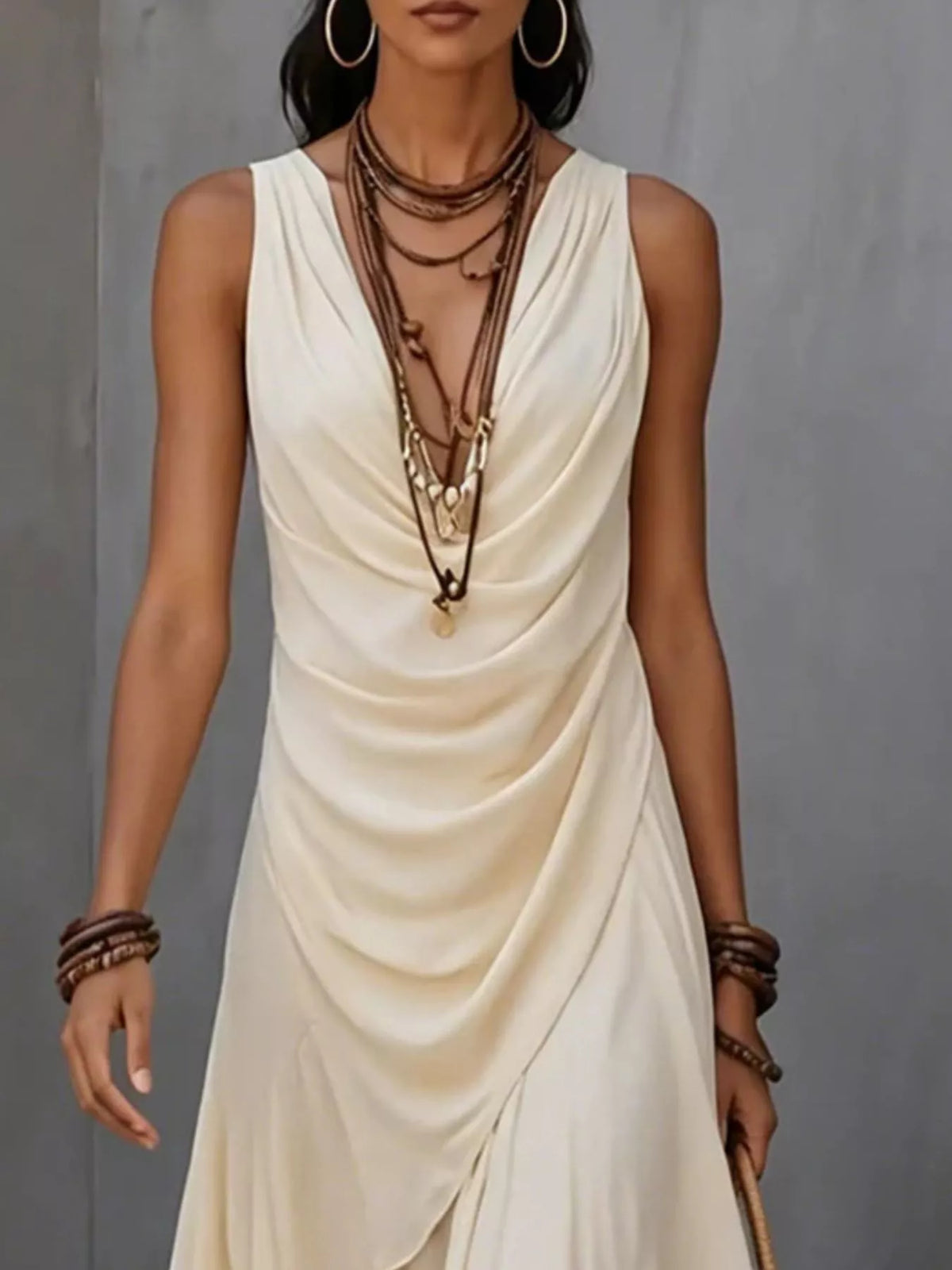 Ishtar Sleeveless Layered Ruffle Hem Maxi Dress — view 5