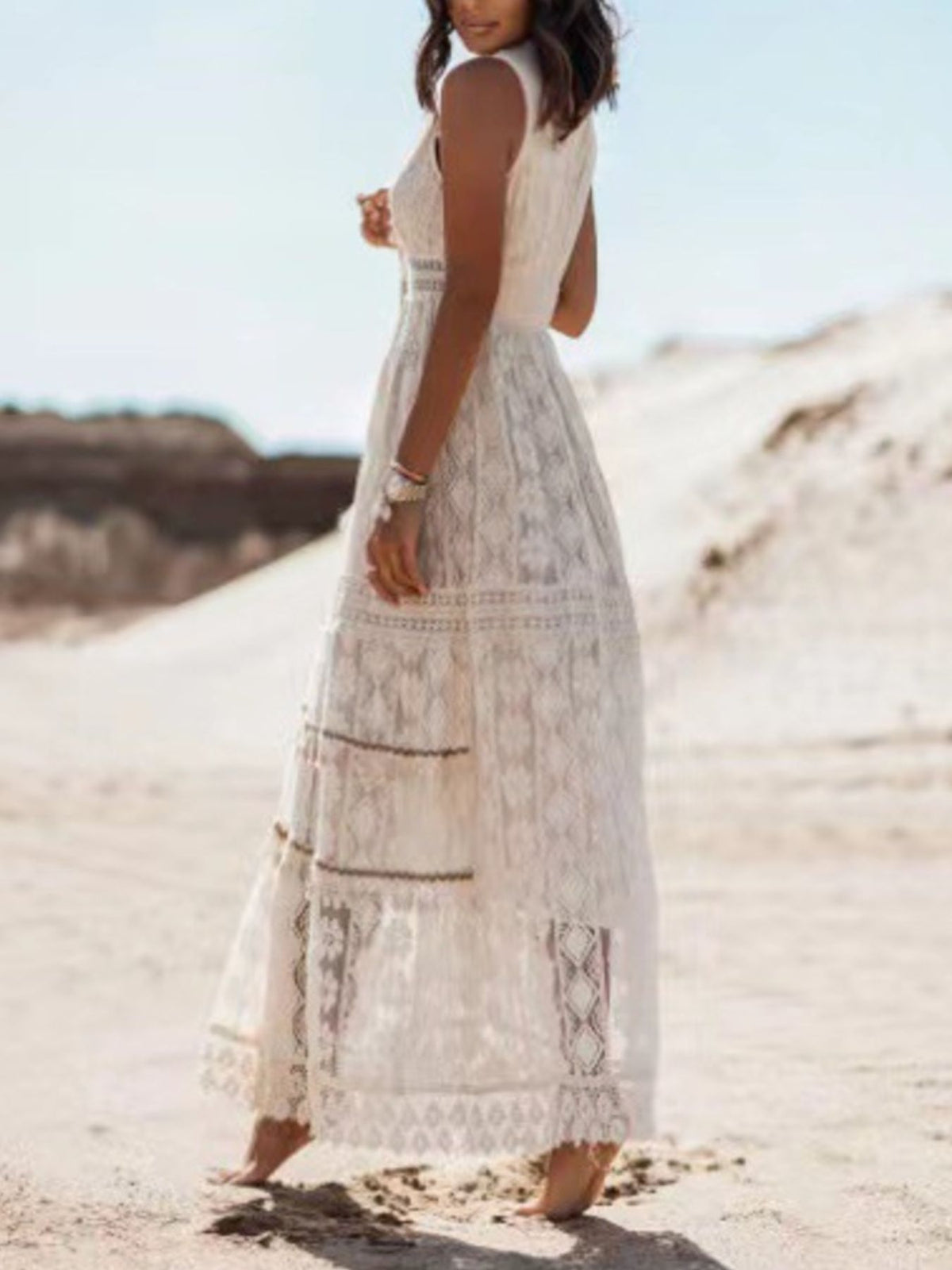 Isis Lace V-Neck Sleeveless Maxi Dress — view 6