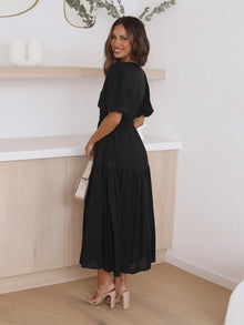 Persephone Tiered Surplice Half Sleeve Midi Dress — thumbnail 13