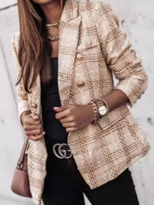 Athena Plaid Tweed Double-Breasted Blazer — thumbnail 11