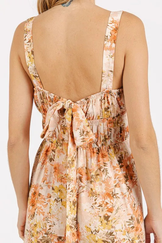 Persephone Flower Print Gathered Bust Sleeveless Jumpsuit — view 5