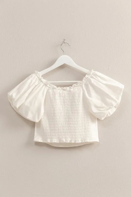 Persephone Puff Sleeve Sweetheart Neck Top — view 3