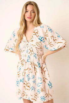 Persephone Flower Print Mocked Waist Mini Dress — thumbnail 2
