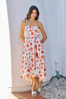 Sekhmet Shell Print Tiered Lined Midi Cami Dress With Belt — thumbnail 2