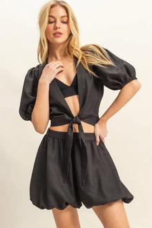 Nyx Front Tie Top and Bubble Hem Shorts — thumbnail 1