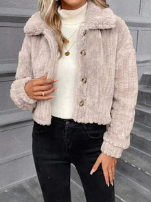 Eir Button Up Long Sleeve Fuzzy Outerwear — thumbnail 1